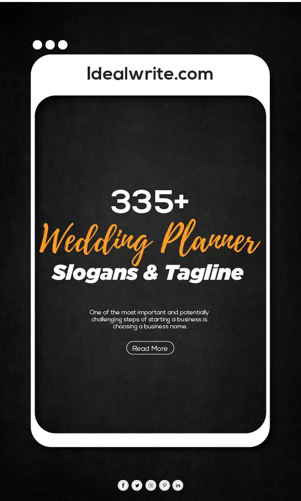 Unique Tagline Wedding Organizer
