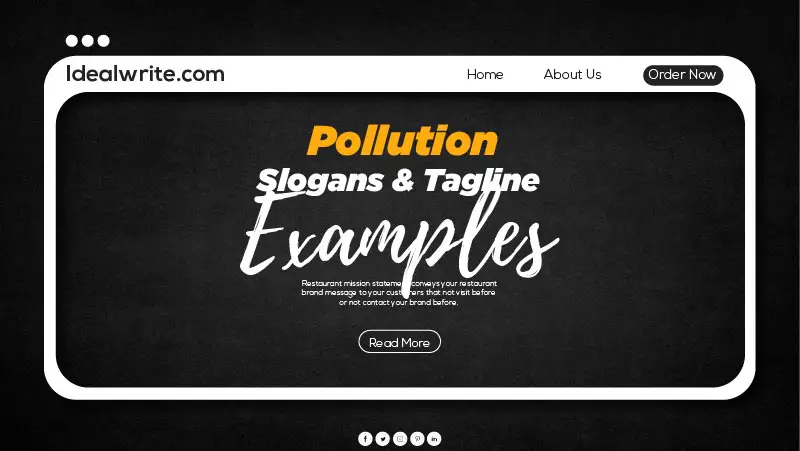 Unique stop pollution slogan & Tagline ideas