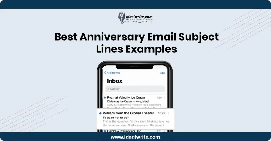 Anniversary Email Subject Lines Examples