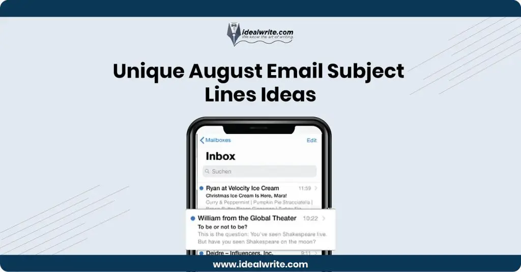 August Newsletter Subject Lines