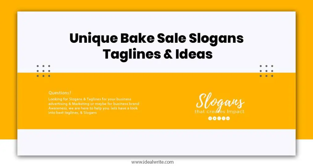 Bake Sale Slogans Examples