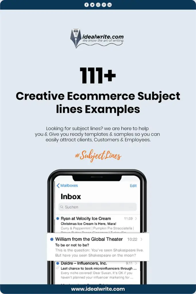 Best Ecommerce Subject Lines Samples