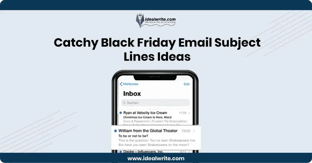 Black Friday Sale email Subject Lines