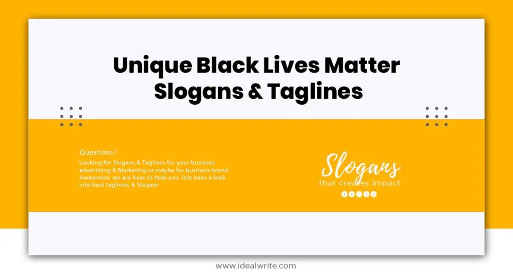 Black Lives Matter Slogans Ideas