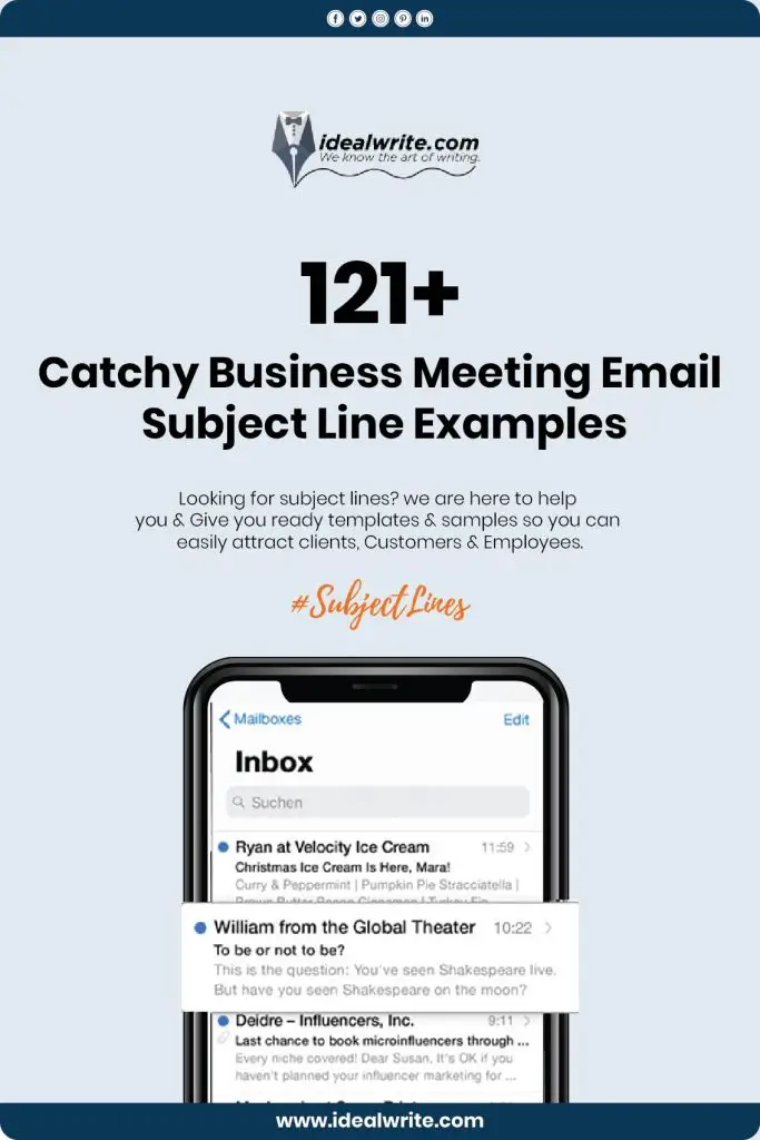 Business Meeting Email Subject Line Ideas