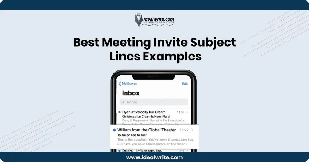 Calendar Invite Subject Line Examples