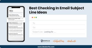 Checking In Email Subject Line