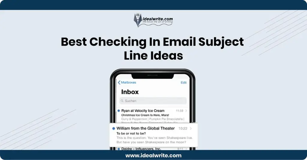 Checking In Email Subject Line Example