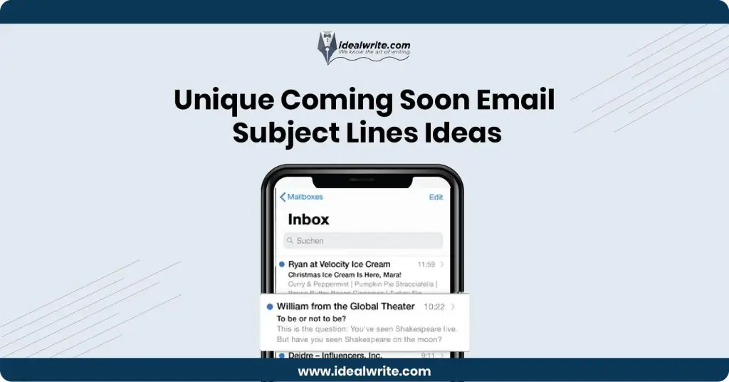 Coming Soon Email Subject Lines Examples
