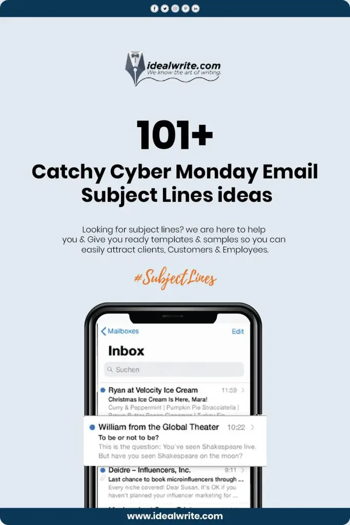 Cyber Monday Email Subject Lines Examples