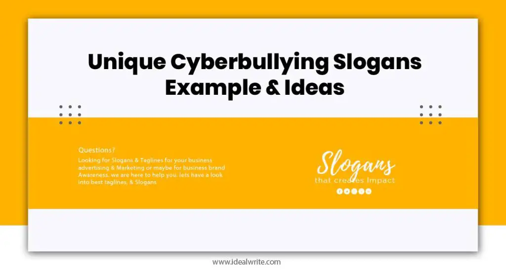 Cyberbullying Slogans Examples