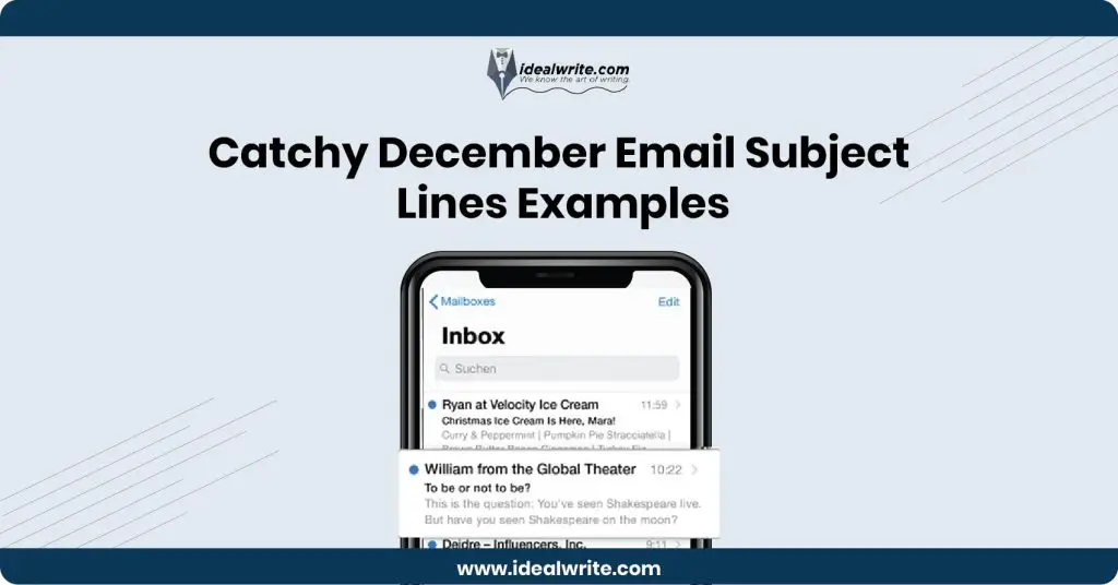 December Email Subject Lines Examples