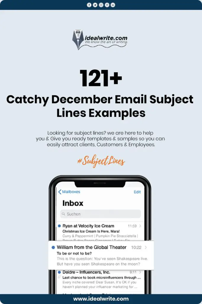December Newsletter Subject Lines