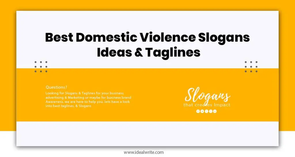 Domestic Violence Slogans Examples