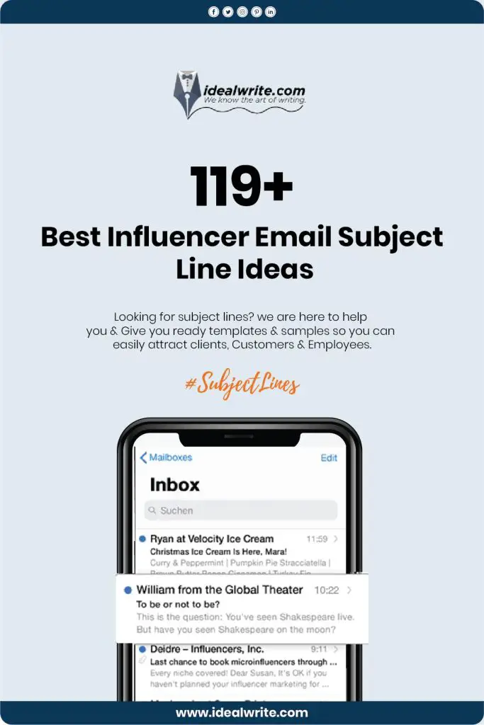 Email Subject Line for Influencer Outreach