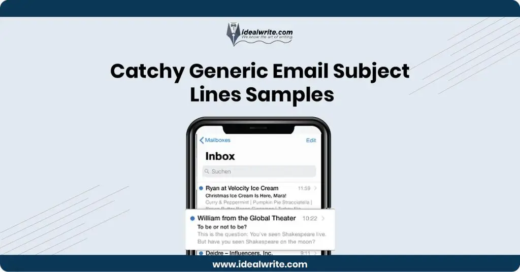 Generic Email Subject Lines Ideas