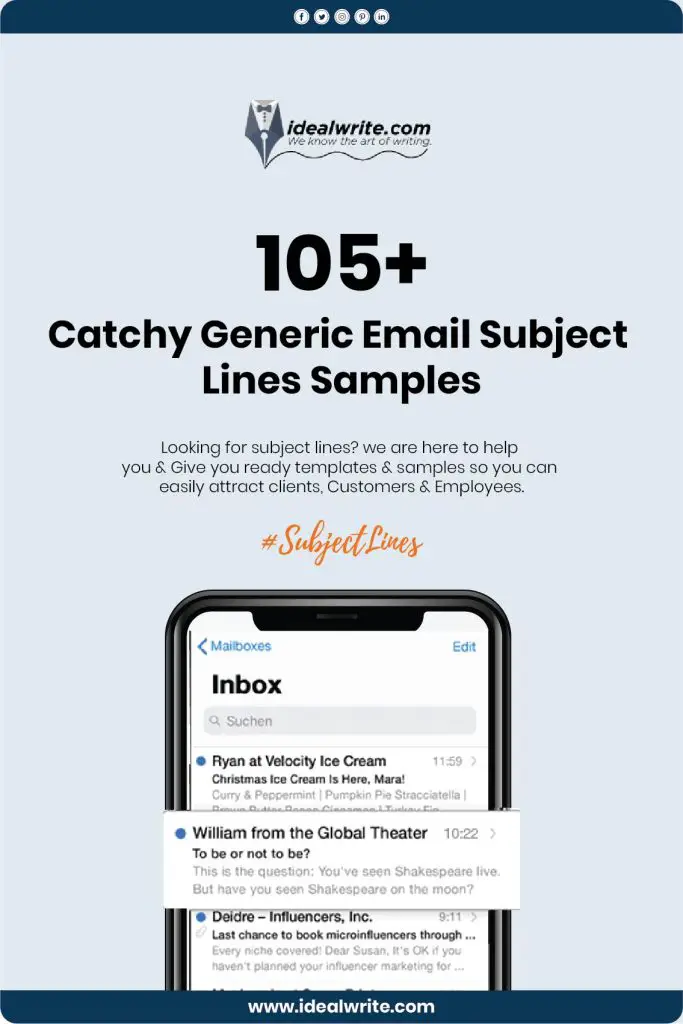 Generics Email Subject Lines Titles