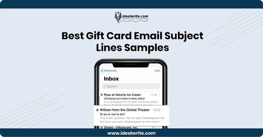Gift Card Subject Lines Ideas