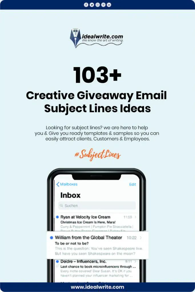 Giveaway Email Subject Lines Ideas