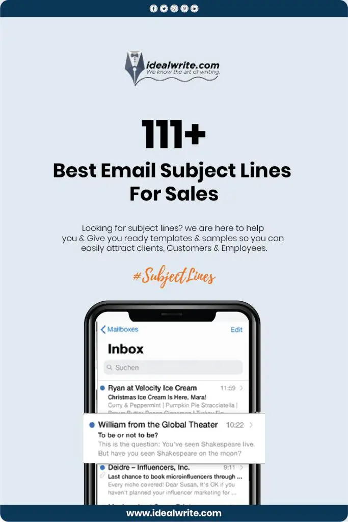 Good Email Subject Lines For Sales