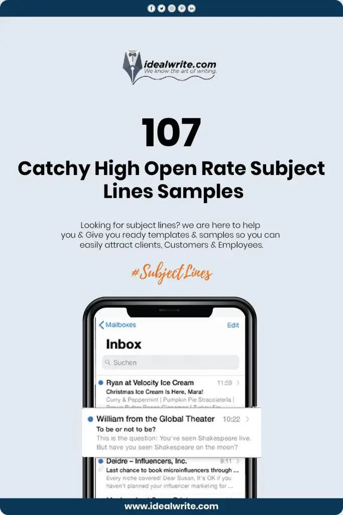 High Open Rate Subject Lines Ideas