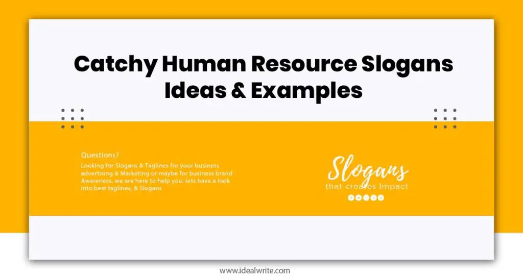 Human Resource Slogans Examples