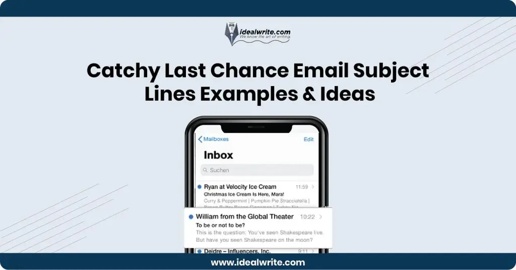 Last Chance Sale email Subject Lines