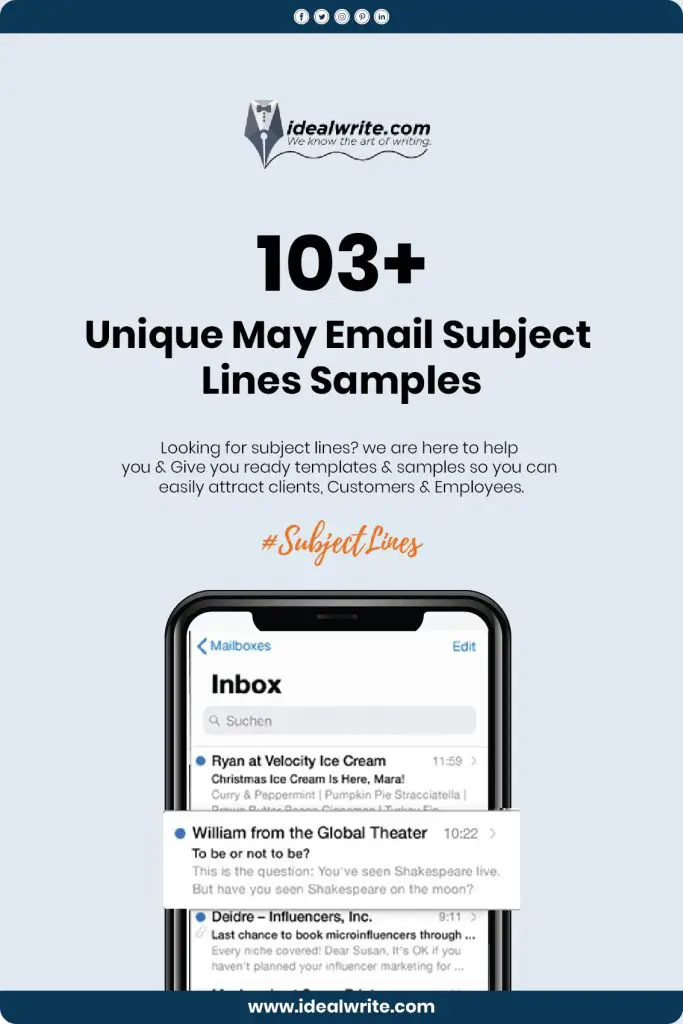 May Subject Lines Ideas