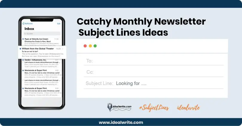 Monthly Newsletter Subject Lines