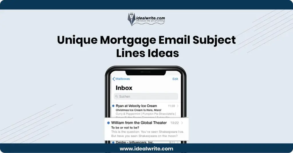 Mortgage Email Subject Lines Ideas