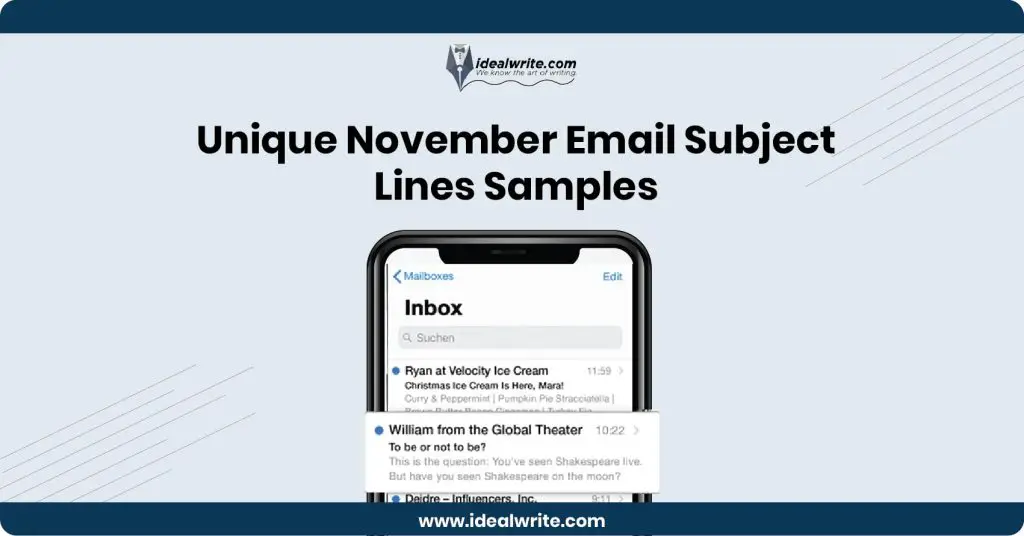 November Email Subject Lines Examples