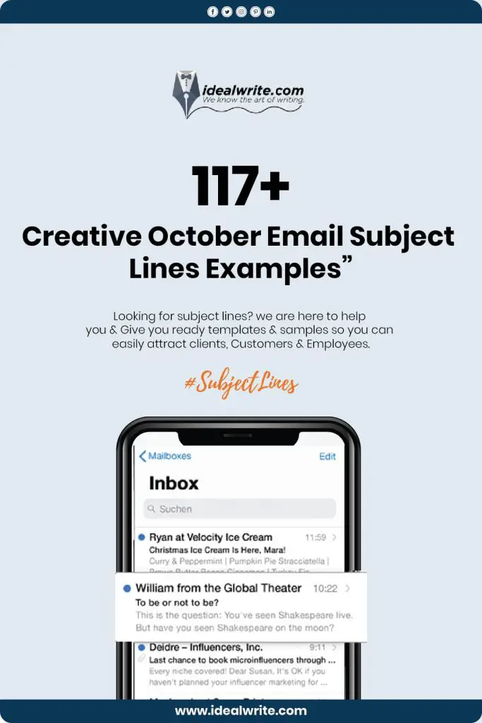 October Newsletter Subject Lines