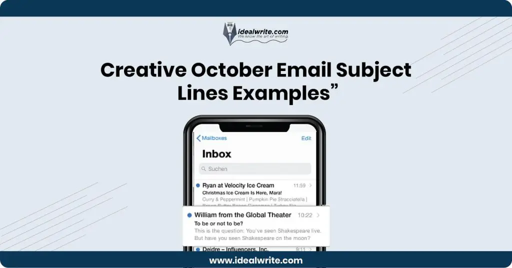 October Subject Lines Examples
