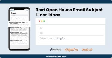 Open House Email Subject Lines