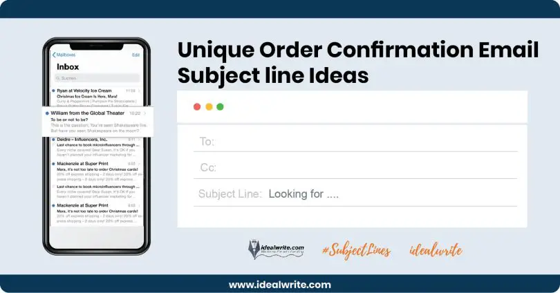 Order Confirmation Email Subject line