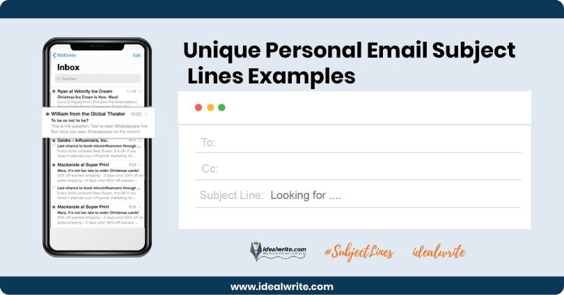 Personal Email Subject Lines Examples