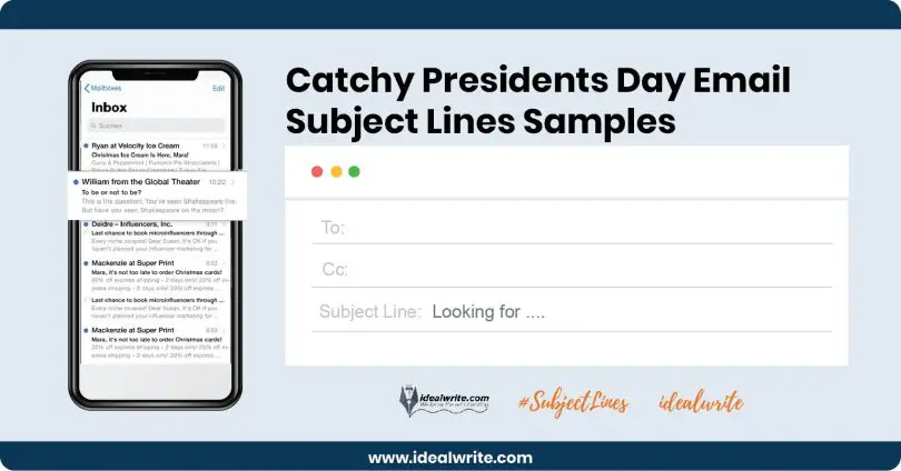 Presidents Day Email Subject Lines