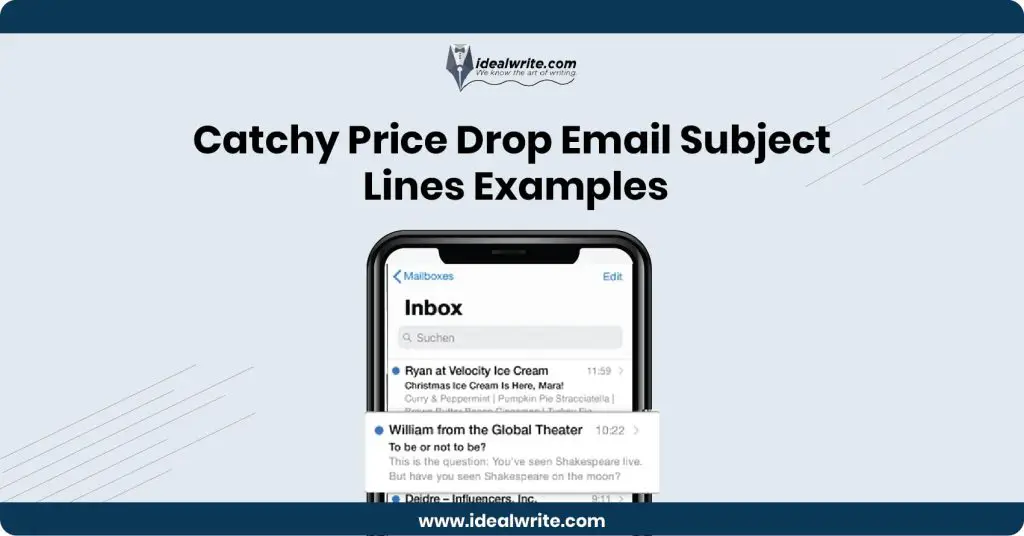 Price Drop Email Subject Lines Examples