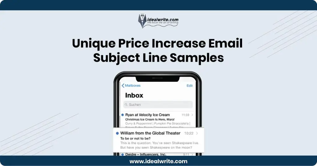 Price Increase Email Subject Line Examples