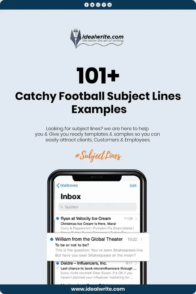 Professional Football email subject lines Samples