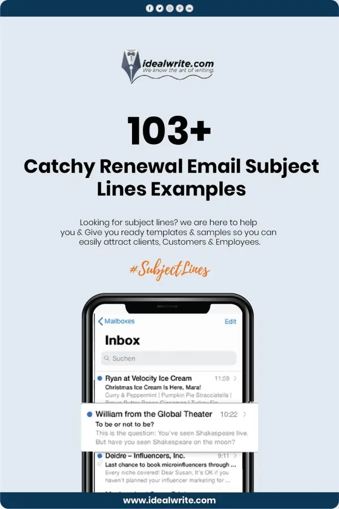 Renewal Email Subject Lines Examples