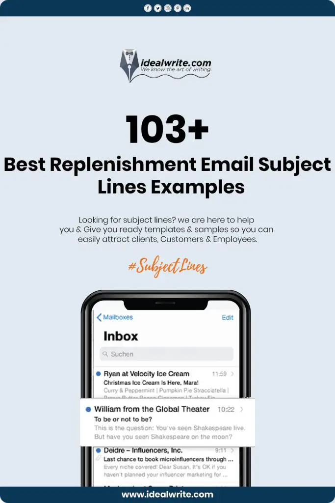 Replenishment Email Subject Lines Examples