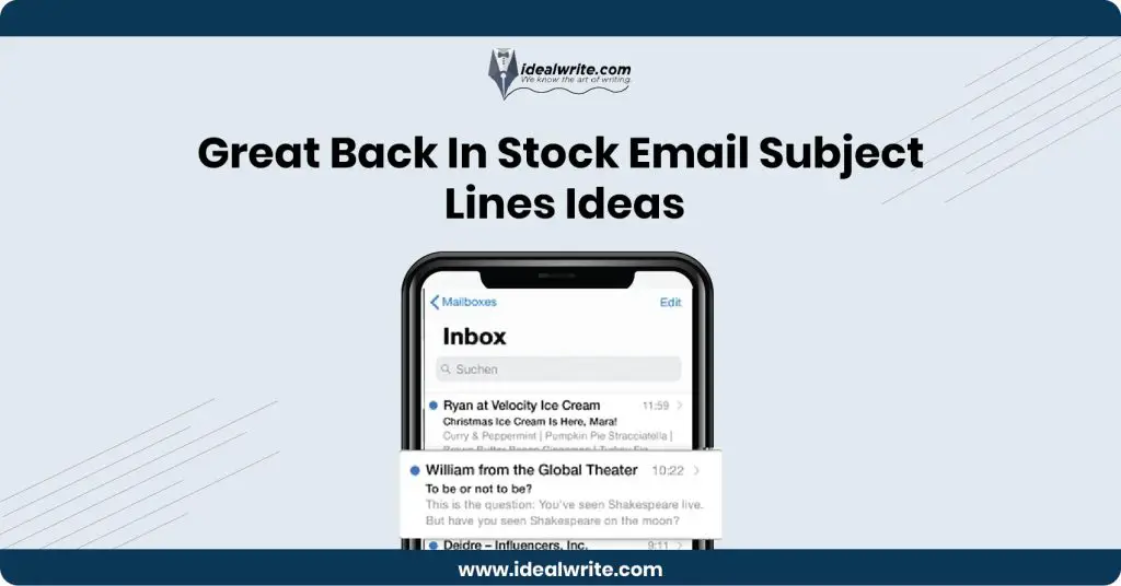 Sample Back In Stock Email Subject Lines
