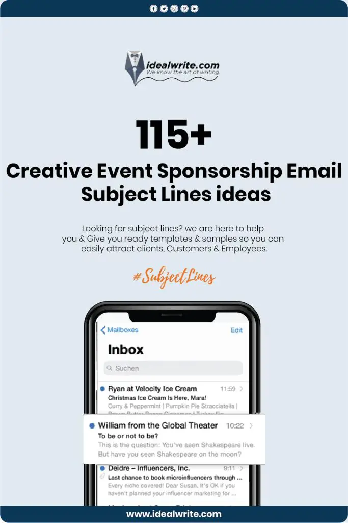 Sample Event Sponsorship Email Subject Lines