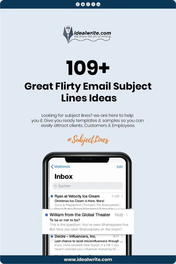 Sample Flirty Email Subject Lines