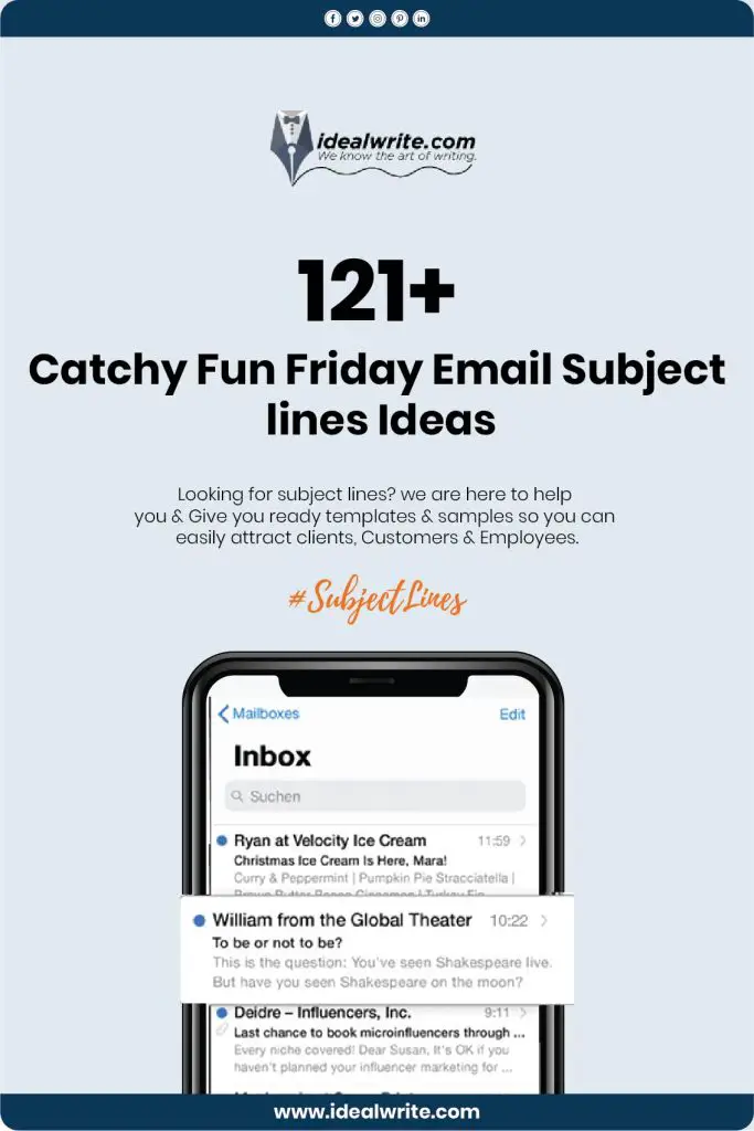 Sample Fun Friday Email Subject lines