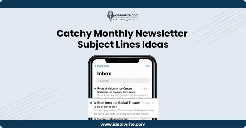Sample Monthly Newsletter Subject Lines