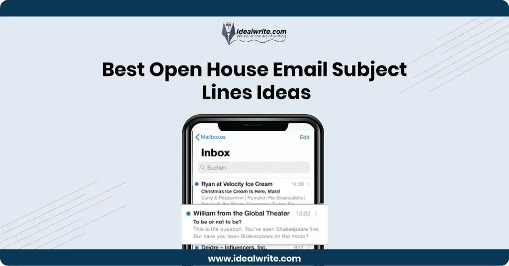 Sample Open House Email Subject Lines