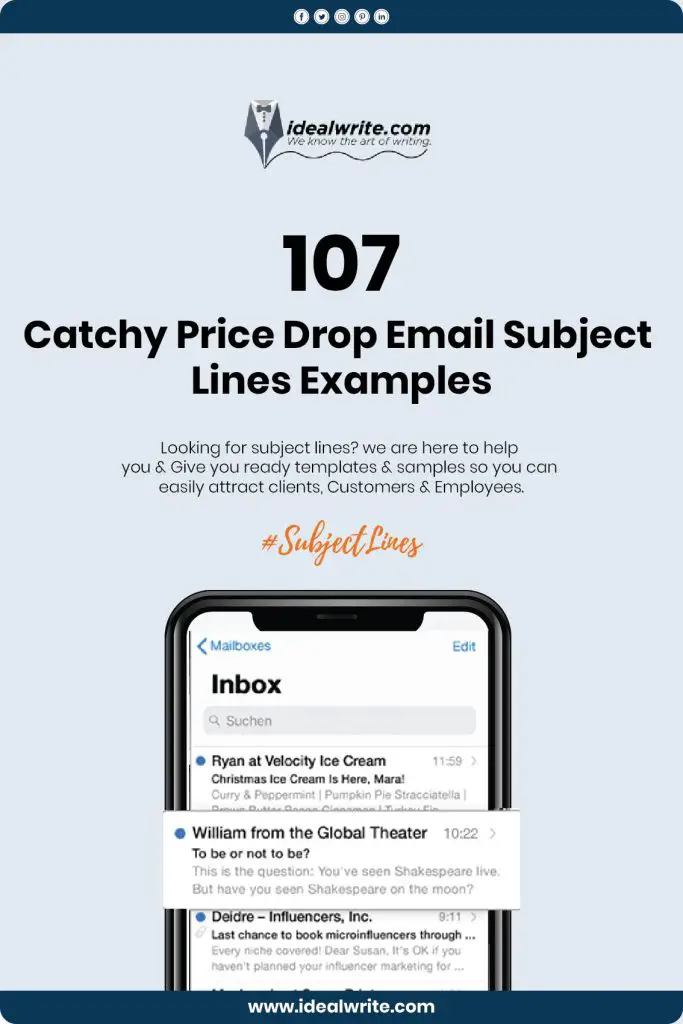 Sample Price Drop Email Subject Lines