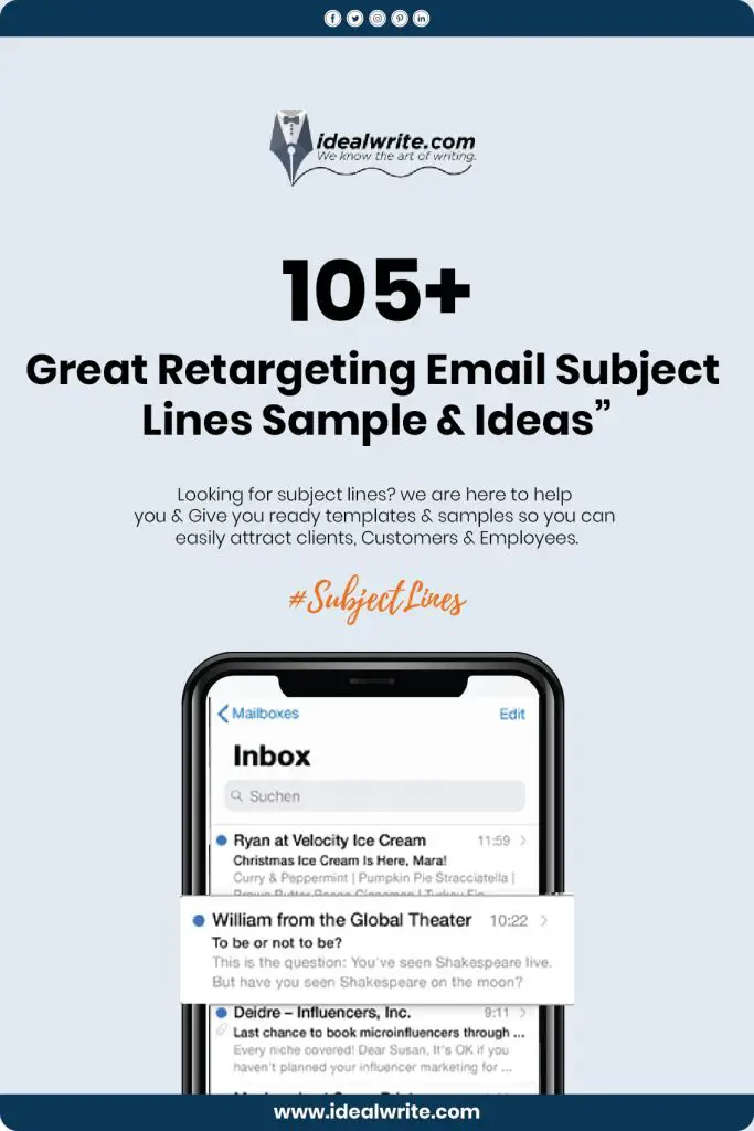 Sample Retargeting Email Subject Lines